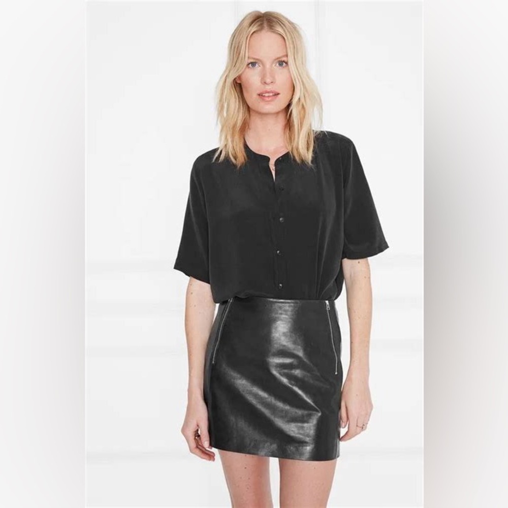 ANINE BING Julia leather skirt